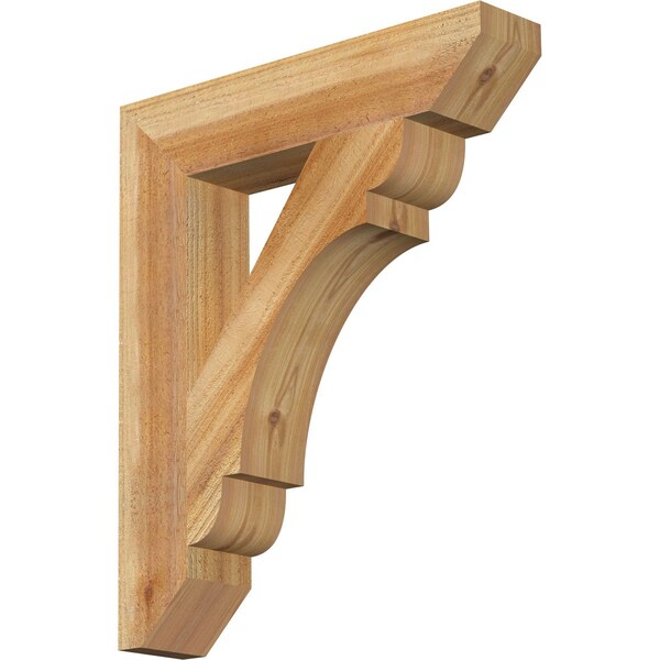 Ekena Millwork Olympic Slat Rough Sawn Bracket, Western Red Cedar, 4"W x 20"D x 24"H BKT04X20X24OLY06RWR - main